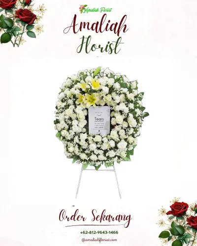 Krans Bunga Duka Cita di Kosambi Timur